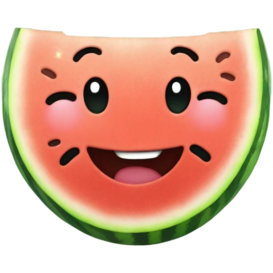 Watermelon heart with smile and sparkles emoji