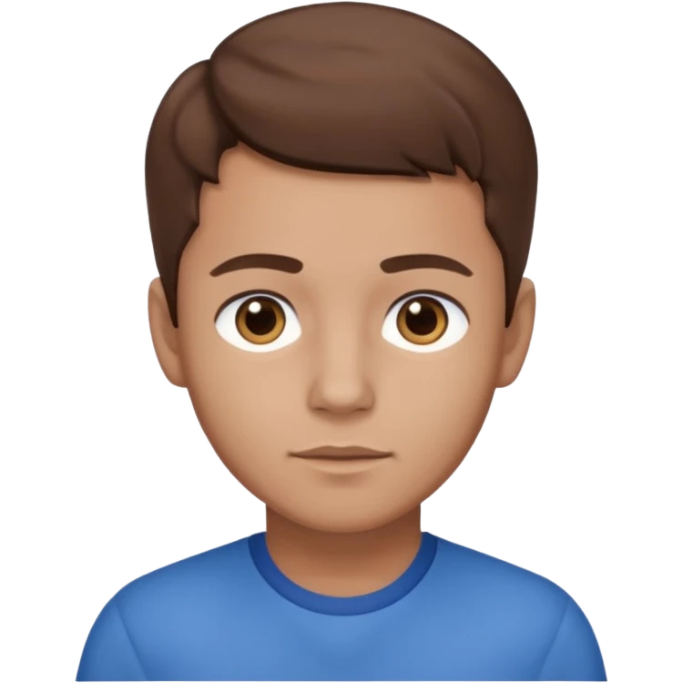 Marius From Les Miserables with light skin, brown eyes, Brown Hair, blue outfit emoji