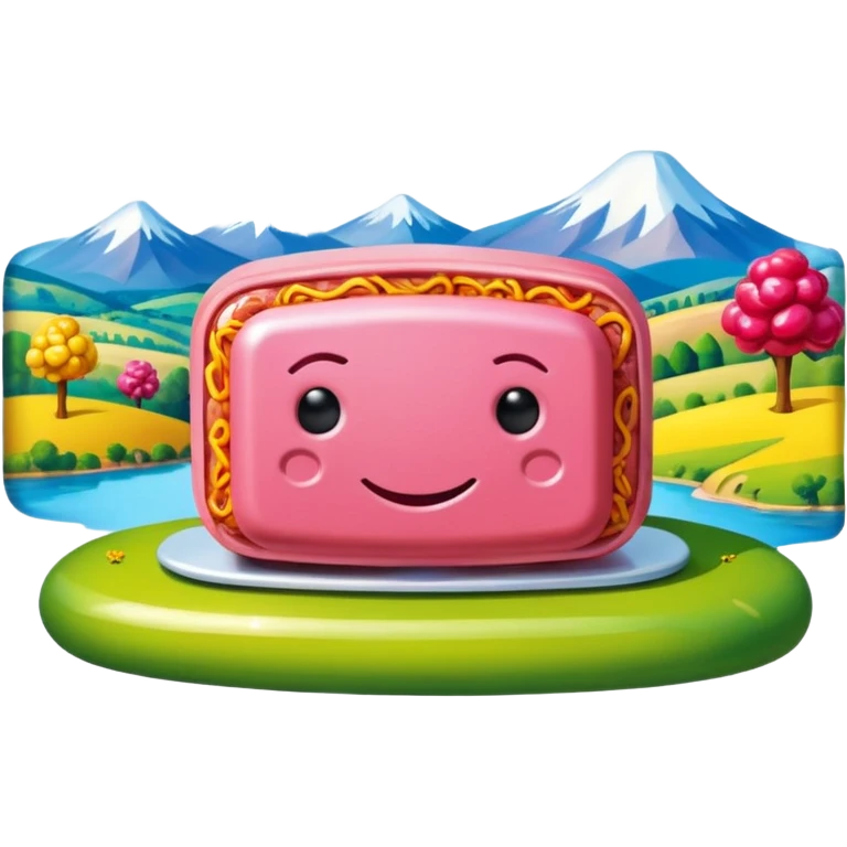  SPAM meat jeff koons style sculpture art french landscape  emoji