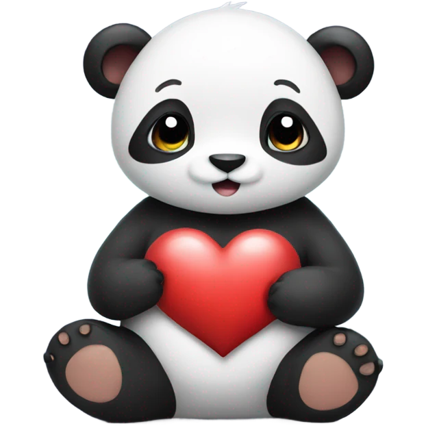 Panda holding a heart  emoji