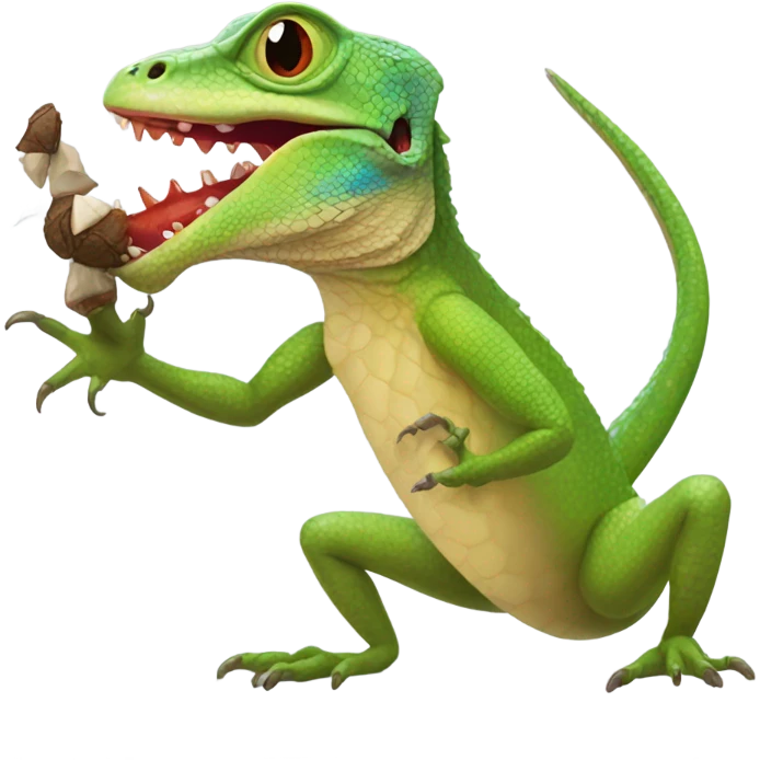 Lizard eating cricket emoji