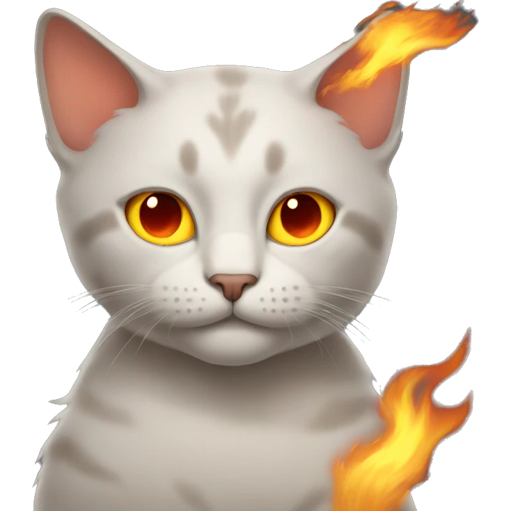 Cat with eyes of fire emoji