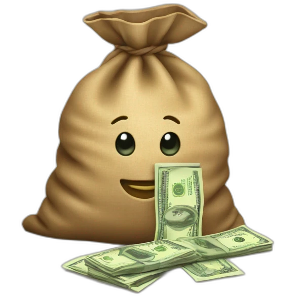 money sack and money emoji