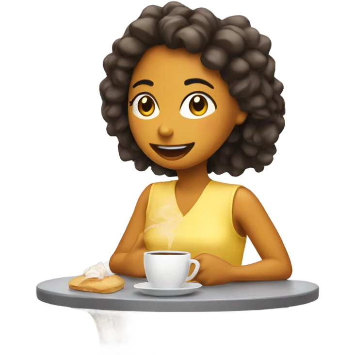 Chica bebiendo café  emoji