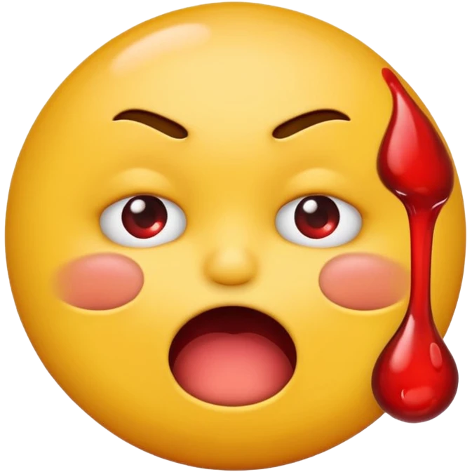  classic yellow circle emoji vomits with red stuff from its mouth 🤮 like this emoji