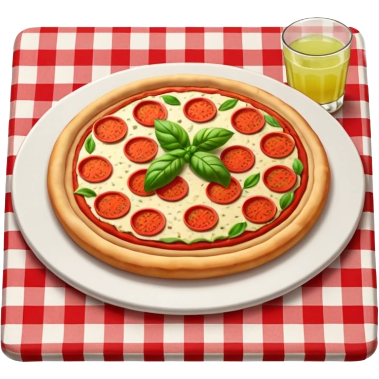 Margarita pizza on a Italian restaurant table emoji