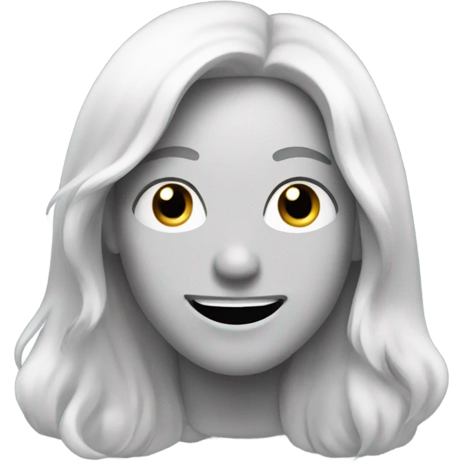 happy portrait with long hair emoji