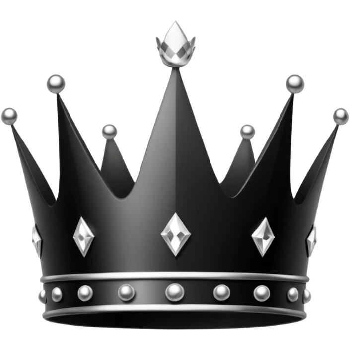 sparkling black and white crown, elegant, high contrast, no color, with sparkling highlights emoji