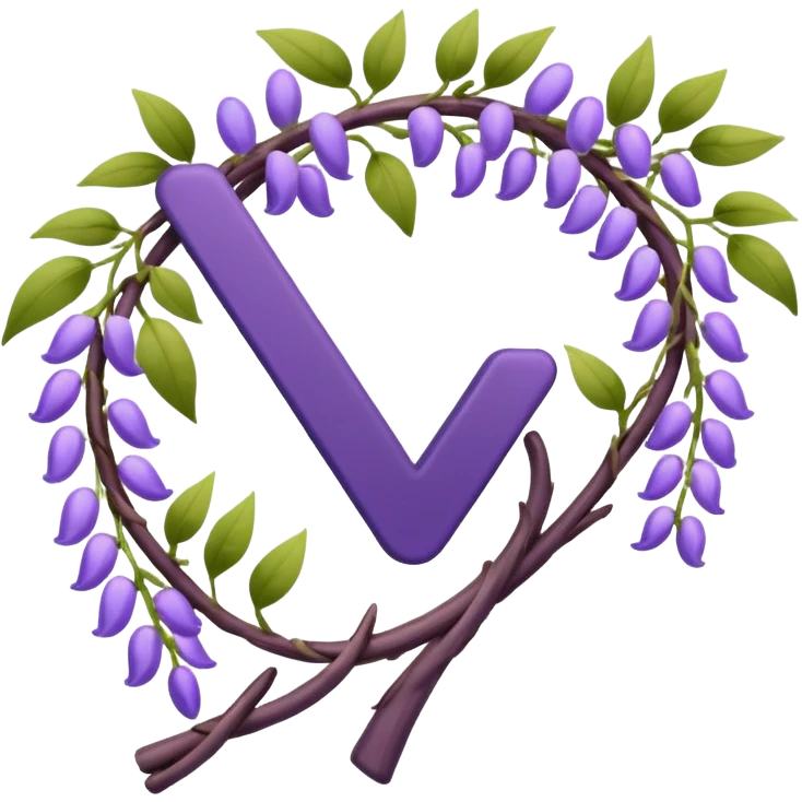 emoji check mark made out of wisteria vine emoji