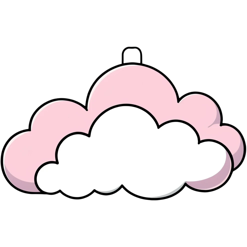 A cute cloud shape formed by pink and white flowers emoji