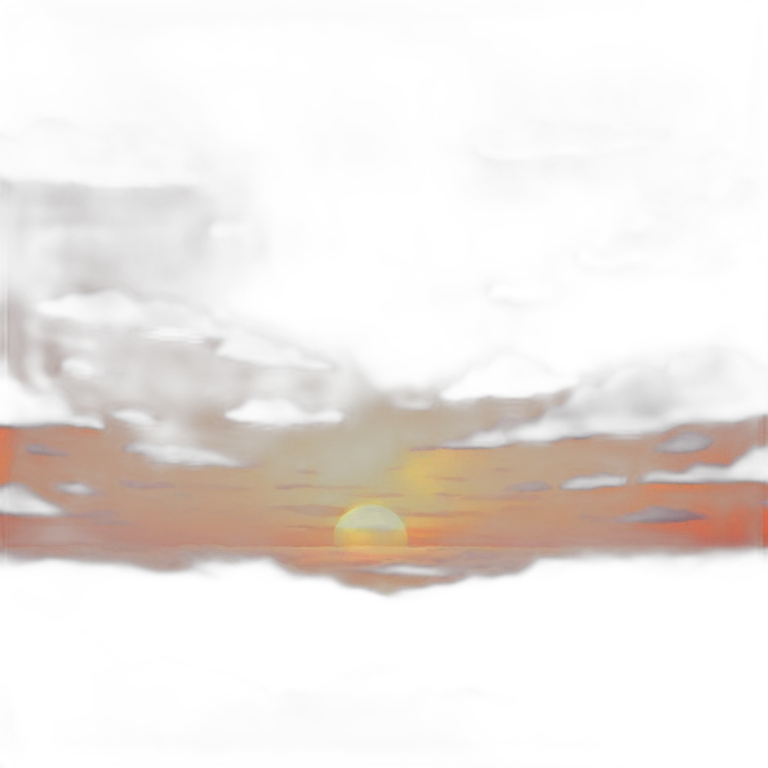 orange sunset with white clouds emoji