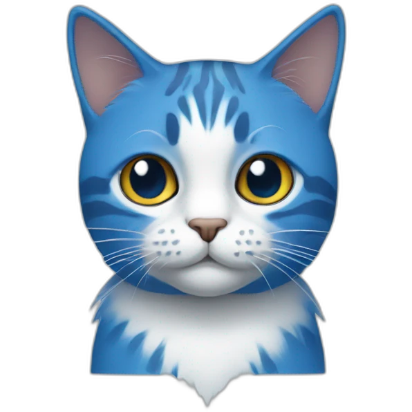 Un chat bleu emoji