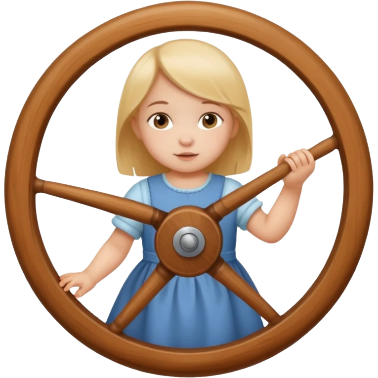 girl baby playing with wheel emoji