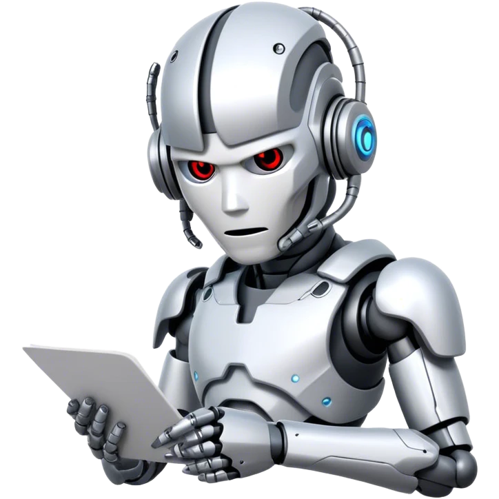 cyborg writing on paper emoji