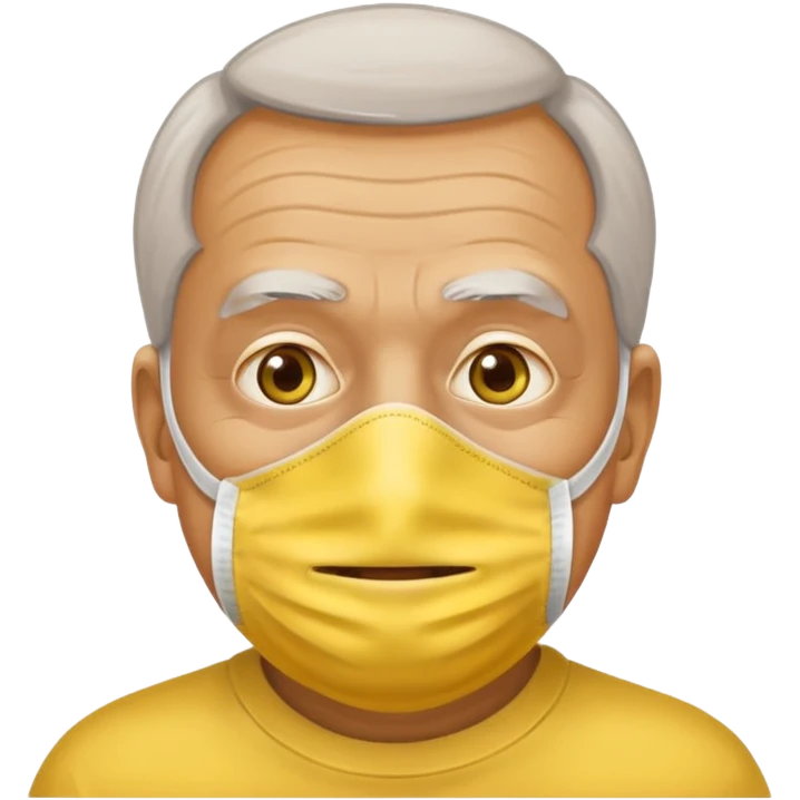old man with beauty face pack give me a yellow face mask on his face  emoji