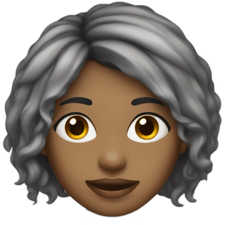 Split hair colored woman emoji