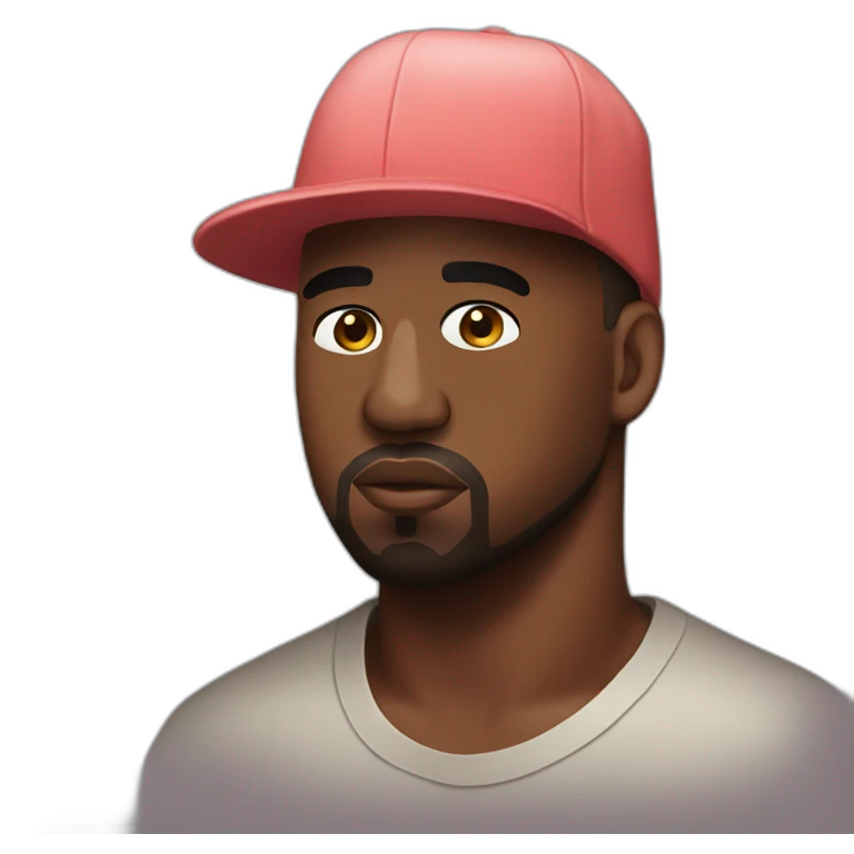Kanye West wearing a birthday hat emoji