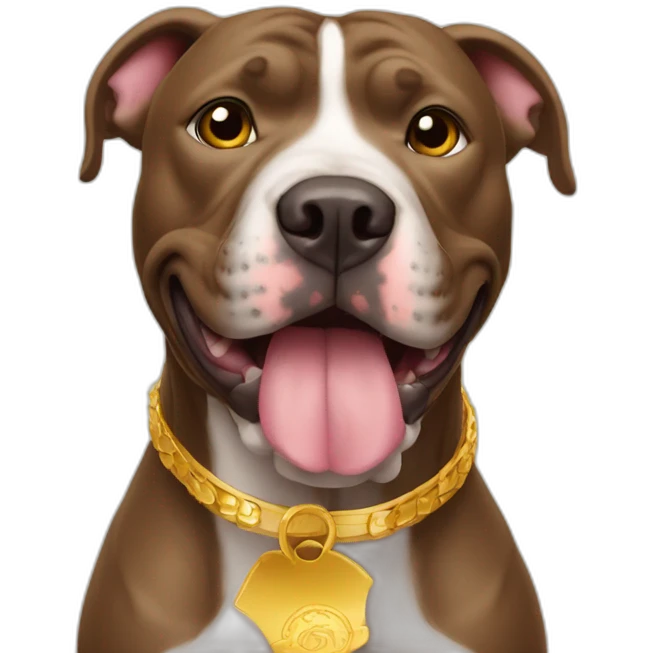 pitbull con corona dorada emoji