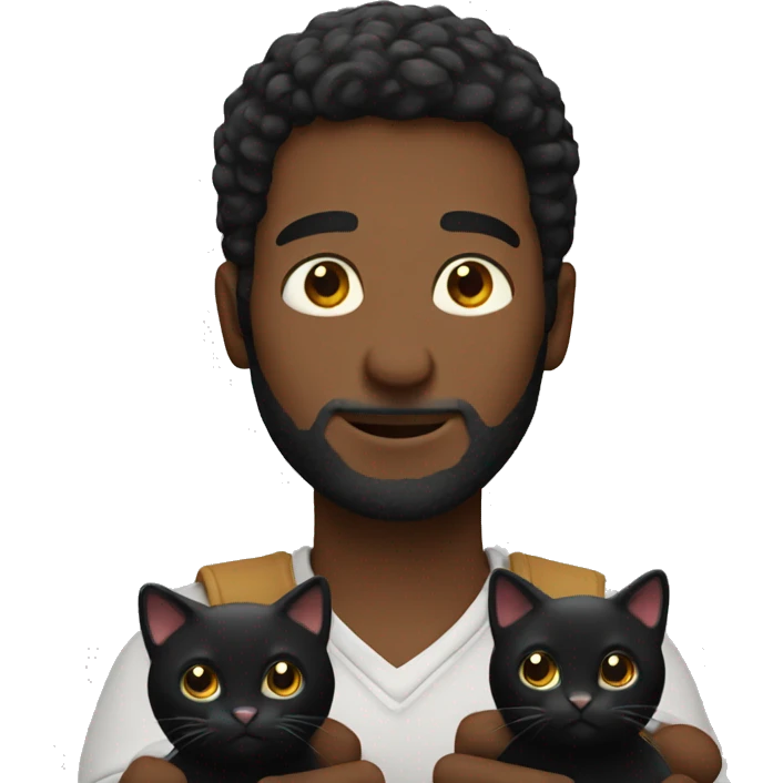 men holding two black cats  emoji