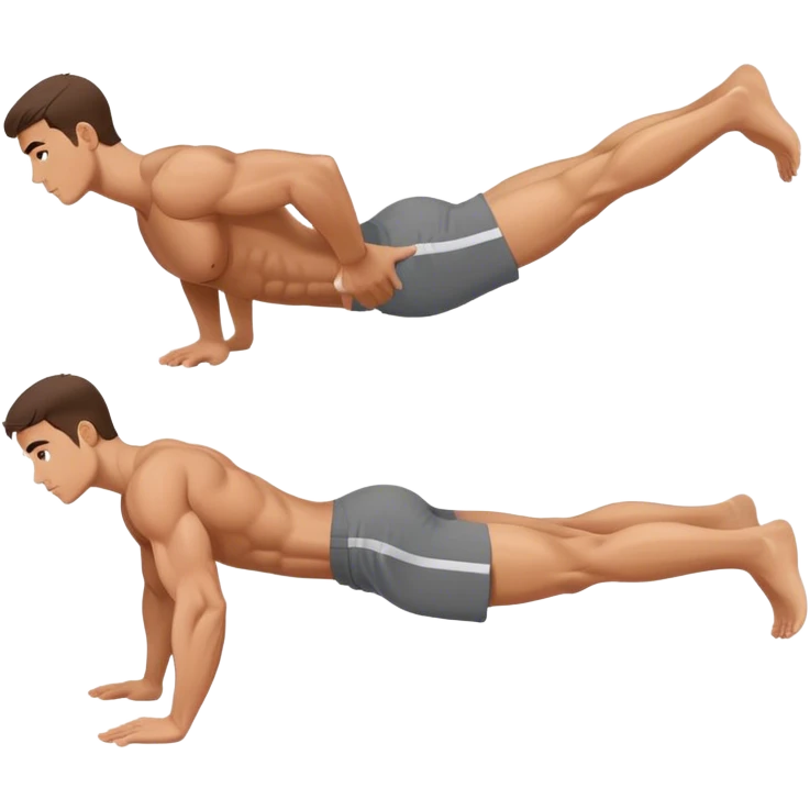 side-view of guy doing decline abdominal Crunches with sixpack emoji