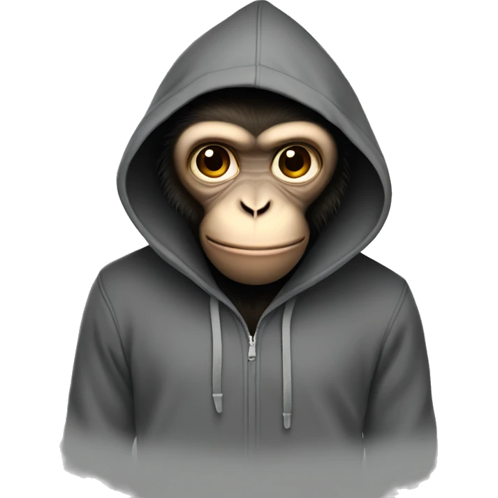 Monkey looking mysterious with hoodie emoji