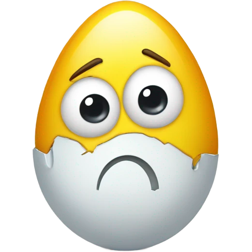 A sad egg emoji
