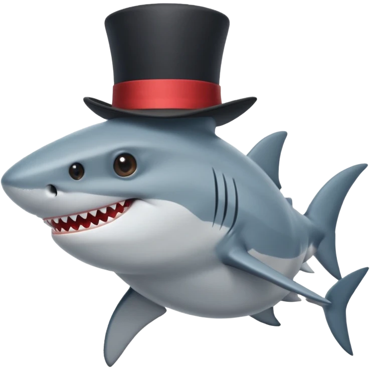 Shark with a top hat emoji