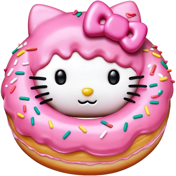 Donut hello kitty emoji