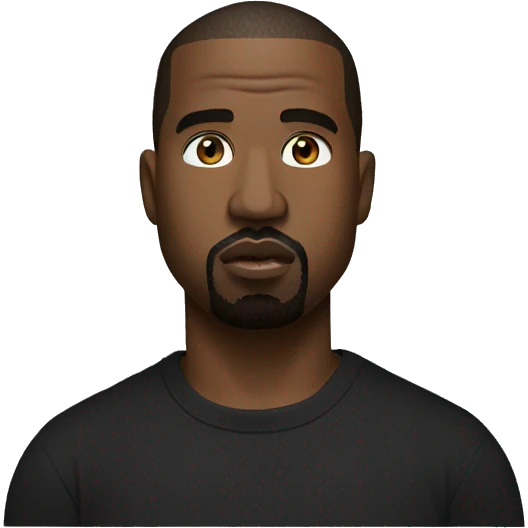 seriuos kanye west in black t-shirt emoji