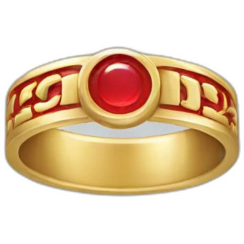 gold ring with red inscription emoji