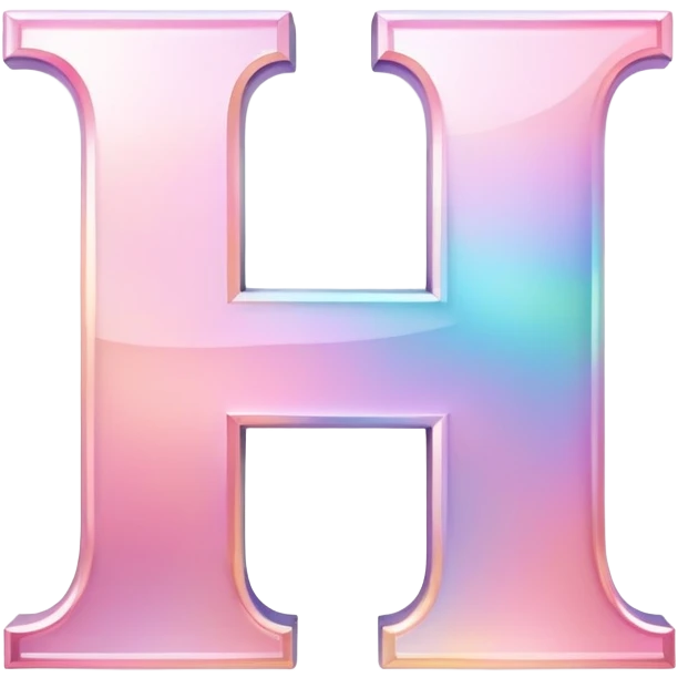 Iridescent pastel pink formal Font setting icon with letter H emoji