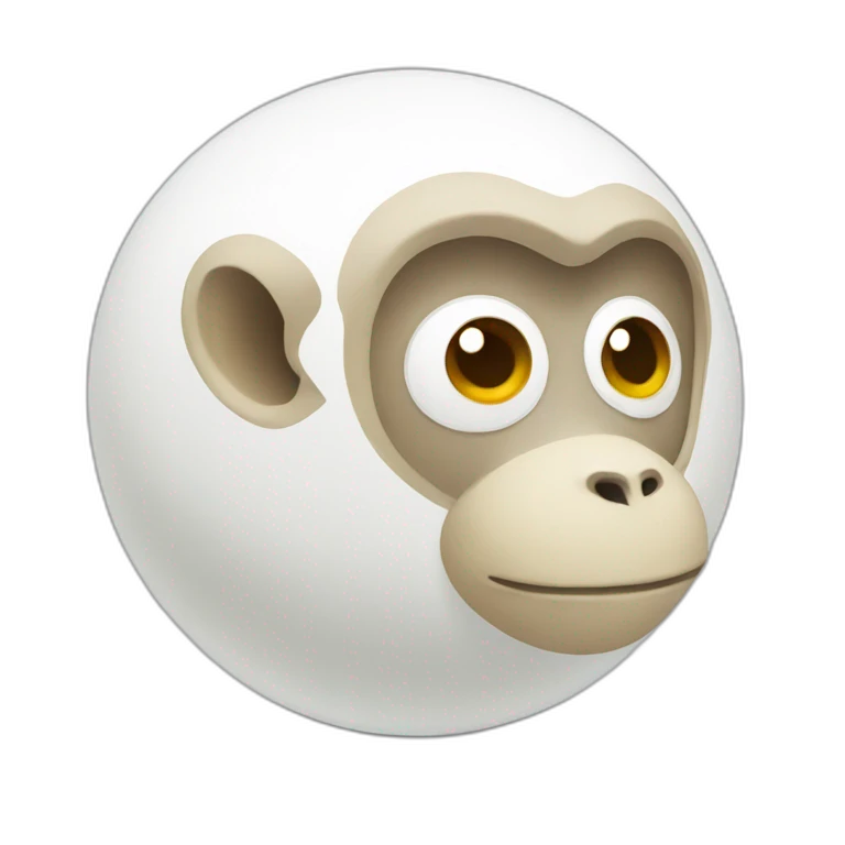white monkey ball emoji