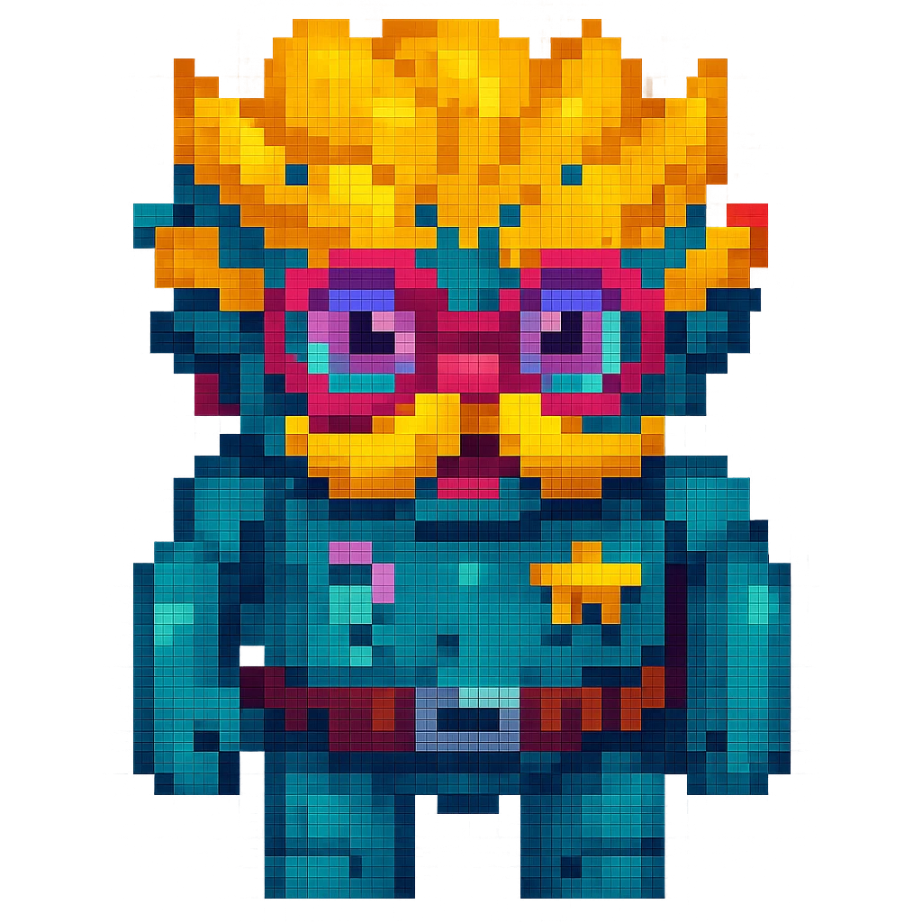 Arcane's Himerdinger emoji, pixel-art style, more vibrant emoji