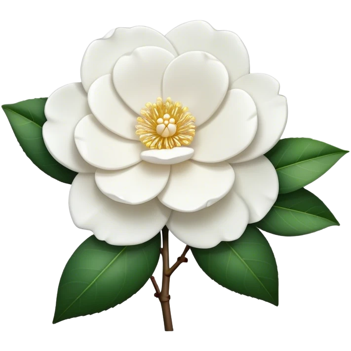 single White Camellia, straight stem emoji