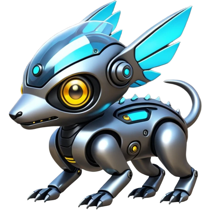 Futuristic shiny cyberpunk-Fakémon-Pokémon-creature emoji