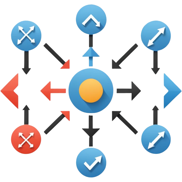 block diagram with arrows connecting shapes emoji