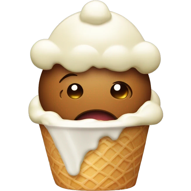 Do not disturb me face with holding an ice cream emoji