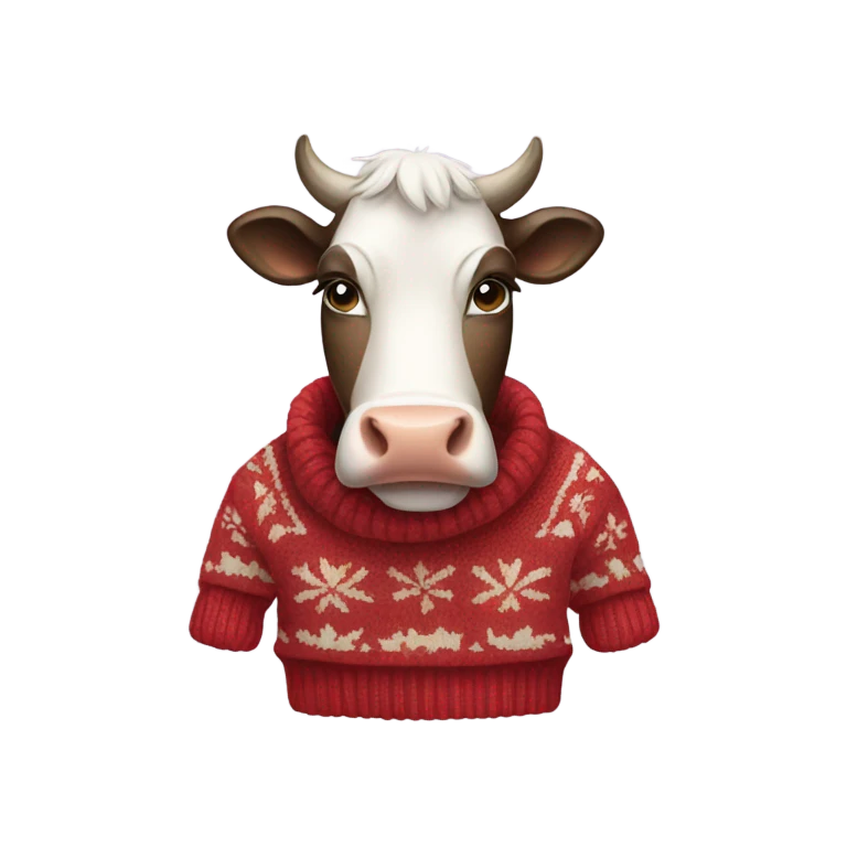 cow wearing a sweater emoji