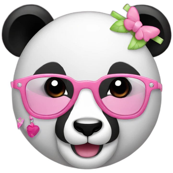 a small panda face with girly accessories emoji