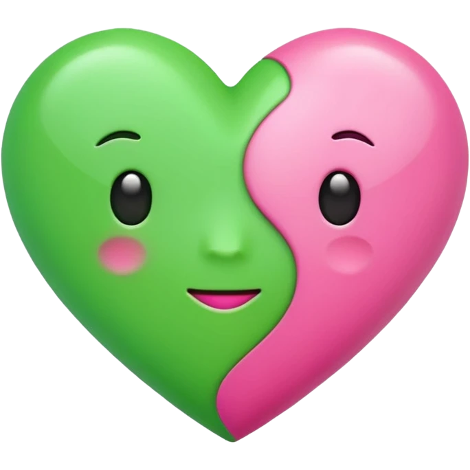 pink & green heart emoji emoji