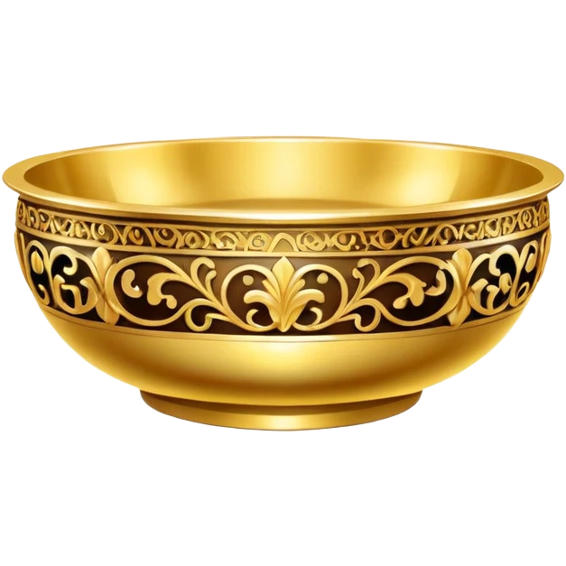 ornate gold bowl, top view emoji