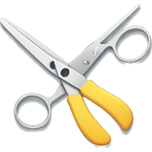 a pair of scissors cutting a film  emoji