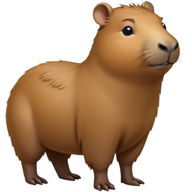 cinematic-capybara-realistic-full-body-on-standing-emoji,-plump-and-relaxed-body-soaking-in-the-warm-sun,-short-brown-fur-slightly-ruffled,-head-tilted-dramatically,-calm-expressive-eyes-exuding-serene-wisdom,-simplified-yet-realistic emoji