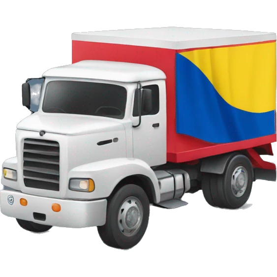 camion de envio con la bandera de colombia emoji