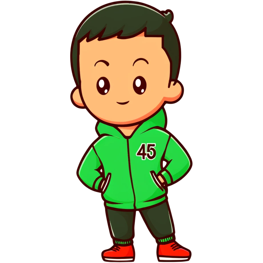 Squid Game player in green tracksuit with number 456 emoji