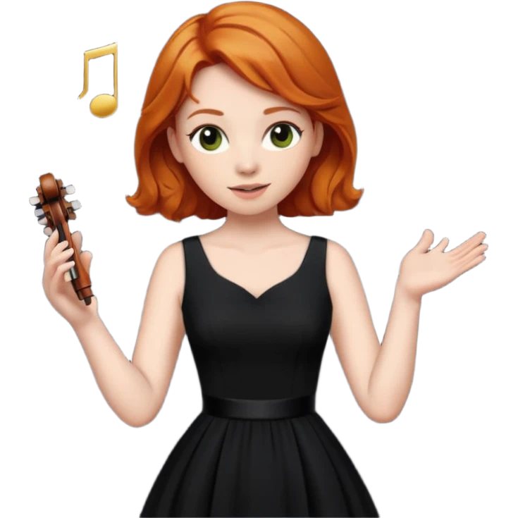 Ginger haired female conducting music emoji