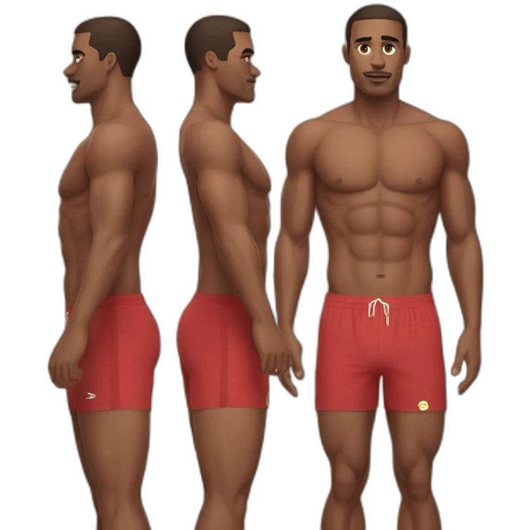 Athletic man in trunks emoji