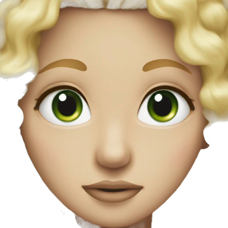 green eyed blonde curly white skin girl emoji