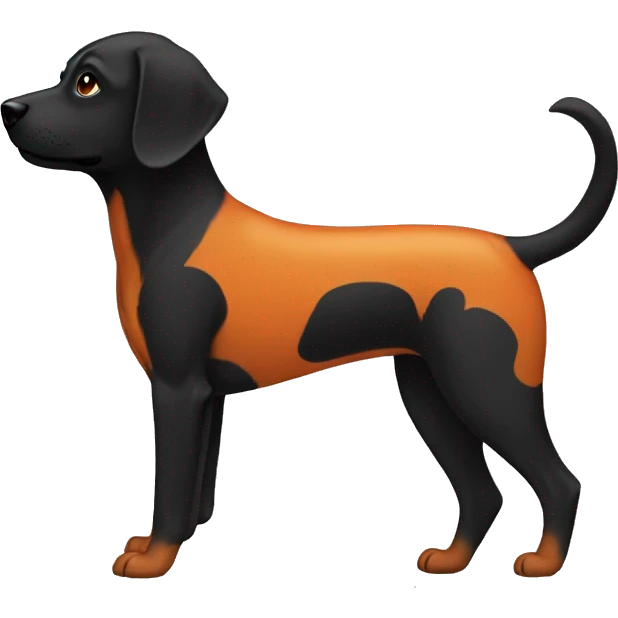Black with orange dog emoji