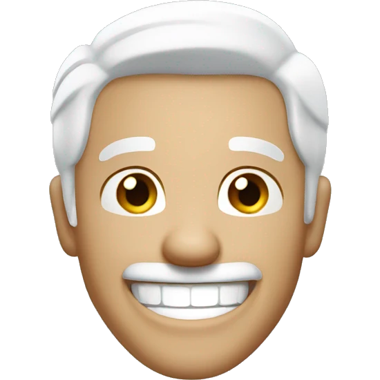 A man with white hair and white clothes laughing emoji